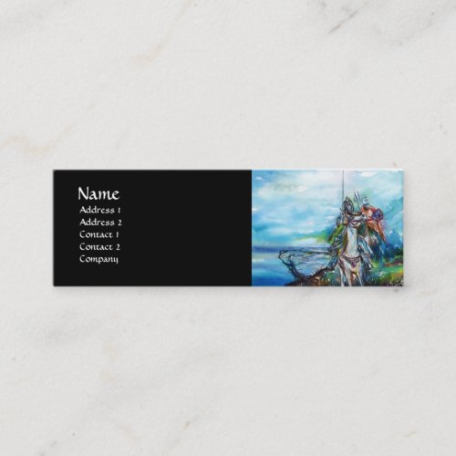 RIDERS IN THE STORM black white blue Mini Business Card