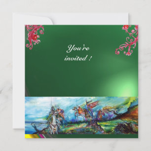 RIDERS IN THE STORM gem green Invitation