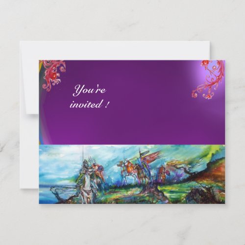 RIDERS IN THE STORM gem purple Invitation