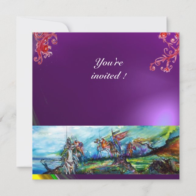 RIDERS IN THE STORM gem purple Invitation (Front)