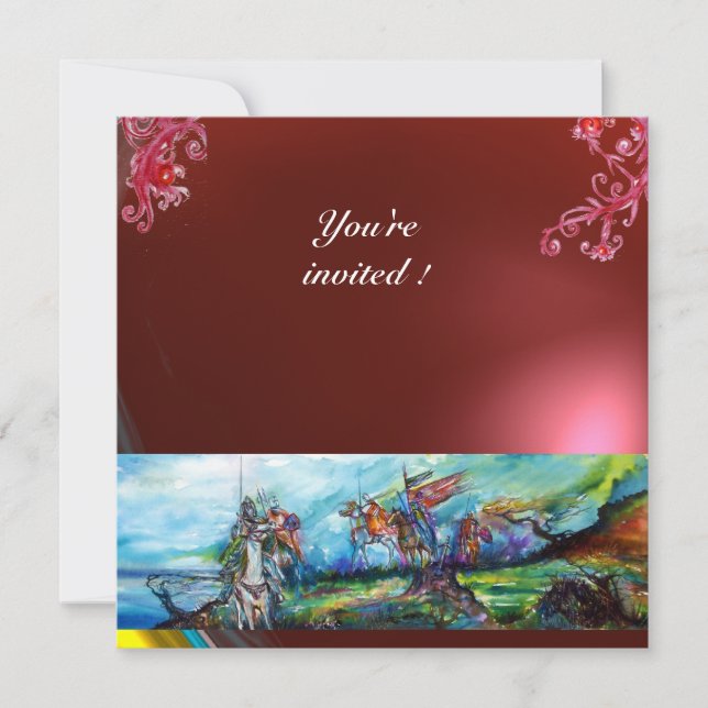 RIDERS IN THE STORM gem red Invitation (Front)