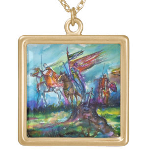 RIDERS IN THE STORM KNIGHTS TEMPLAR GOLD PLATED NECKLACE