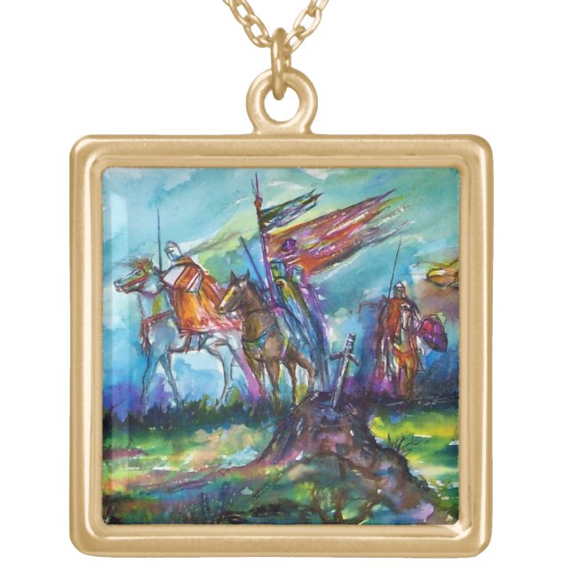 RIDERS IN THE STORM KNIGHTS TEMPLAR GOLD PLATED NECKLACE (Front)