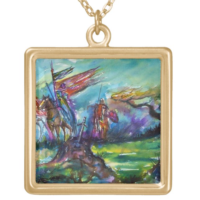 RIDERS IN THE STORM KNIGHTS TEMPLAR GOLD PLATED NECKLACE (Front)