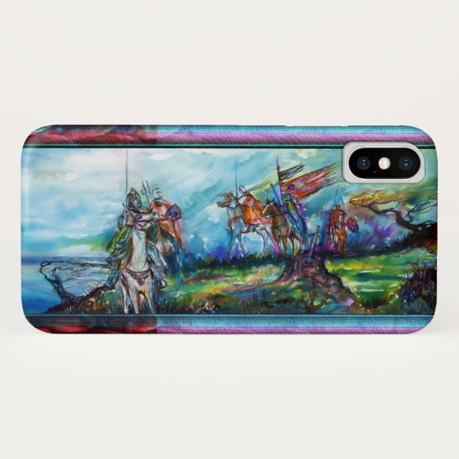 RIDERS IN THE STORM Medieval Knights Blue Case-Mate iPhone Case (Back (Horizontal))
