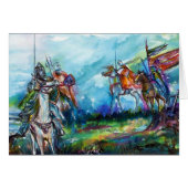 RIDERS IN THE STORM Medieval Knights Horseback (Front Horizontal)