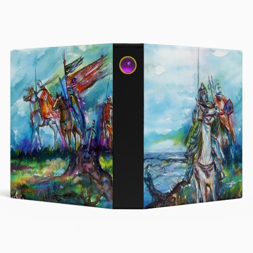 RIDERS IN THE STORM Medieval Knights Horseback 3 Ring Binder