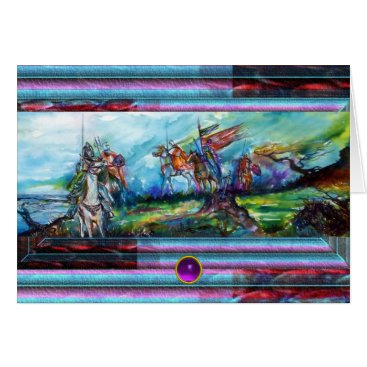 RIDERS IN THE STORM Medieval Knights Horseback Card RIDERS IN THE STORM Medieval Knights Horseback Card