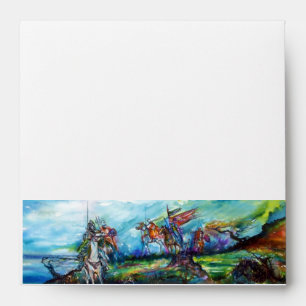 RIDERS IN THE STORM Medieval Knights Horseback Envelope