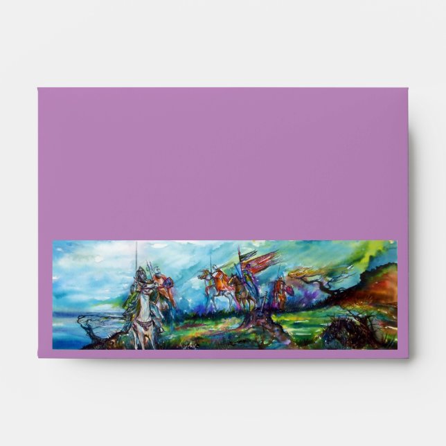 RIDERS IN THE STORM Medieval Knights Horseback Envelope (Front)