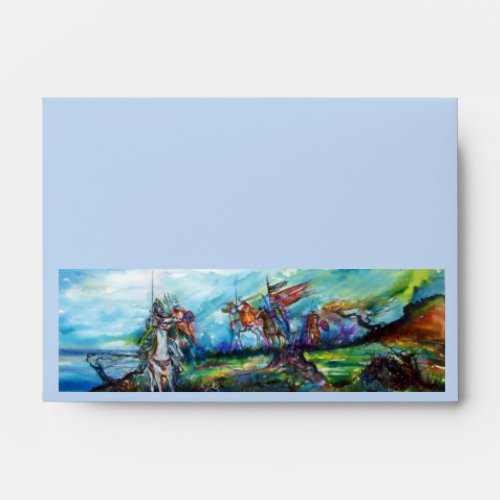 RIDERS IN THE STORM Medieval Knights Horseback Envelope