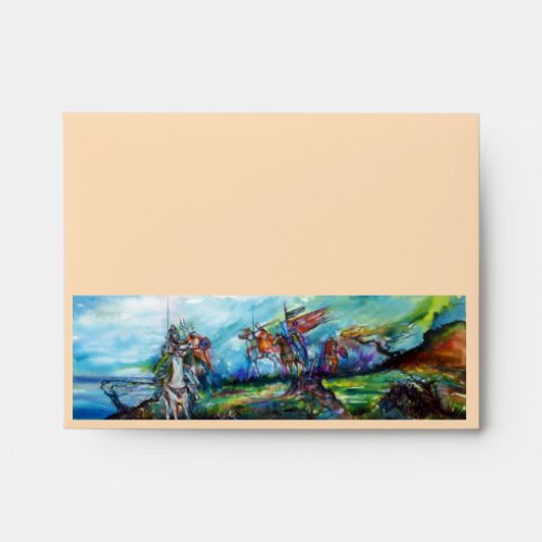 RIDERS IN THE STORM Medieval Knights Horseback Envelope