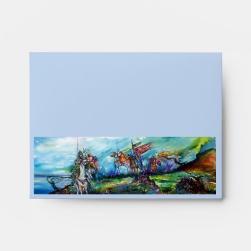 RIDERS IN THE STORM Medieval Knights Horseback Envelope