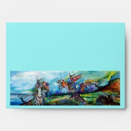 RIDERS IN THE STORM Medieval Knights Horseback Envelope