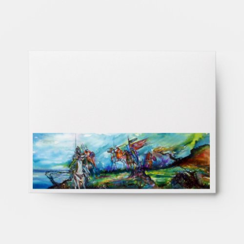 RIDERS IN THE STORM Medieval Knights Horseback Envelope