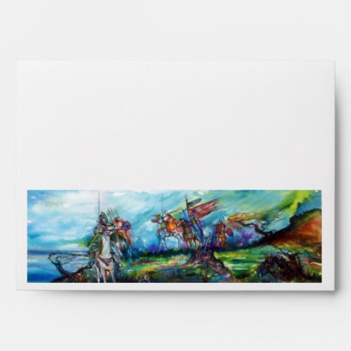 RIDERS IN THE STORM Medieval Knights Horseback Envelope