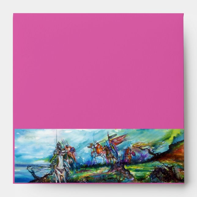 RIDERS IN THE STORM Medieval Knights Horseback Envelope (Front)