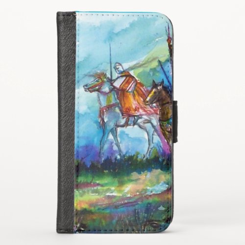 RIDERS IN THE STORM Medieval Knights Horseback iPh iPhone X Wallet Case