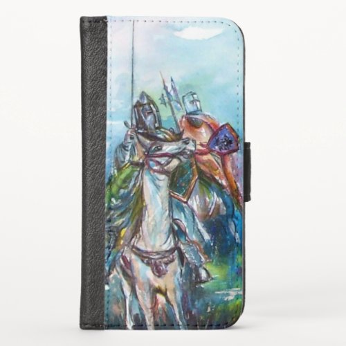 RIDERS IN THE STORM Medieval Knights Horseback iPhone X Wallet Case