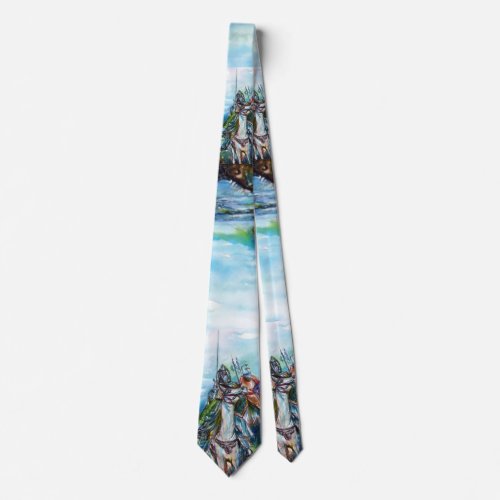 RIDERS IN THE STORM Medieval Knights Horseback Nec Neck Tie