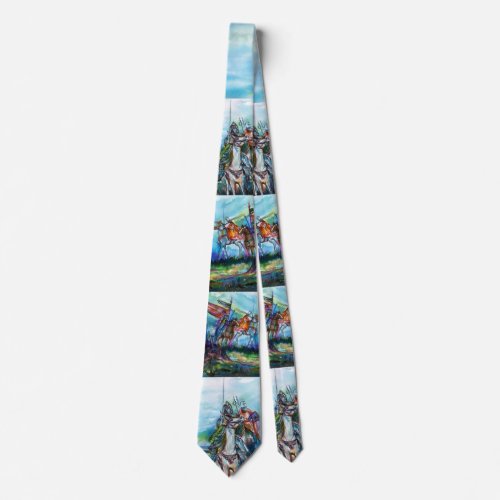 RIDERS IN THE STORM Medieval Knights Horseback Neck Tie