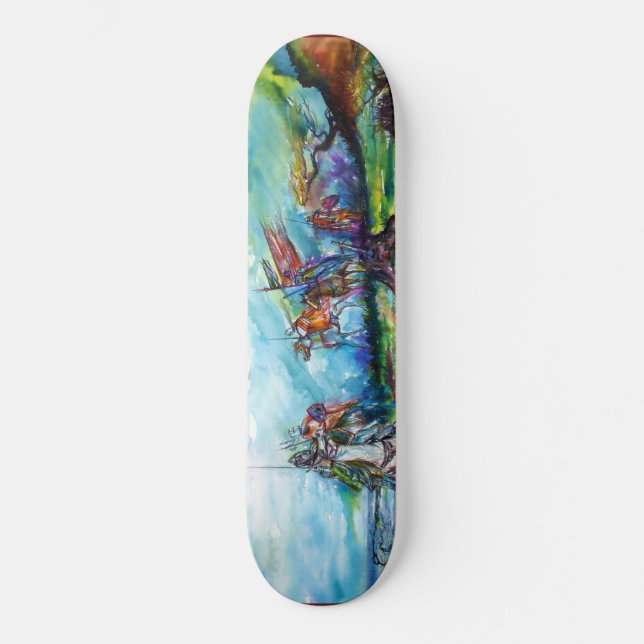 RIDERS IN THE STORM Medieval Knights Horseback Skateboard Deck (Front)