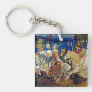 Riders of the Sidhe, c. 1911 by John Duncan Keychain