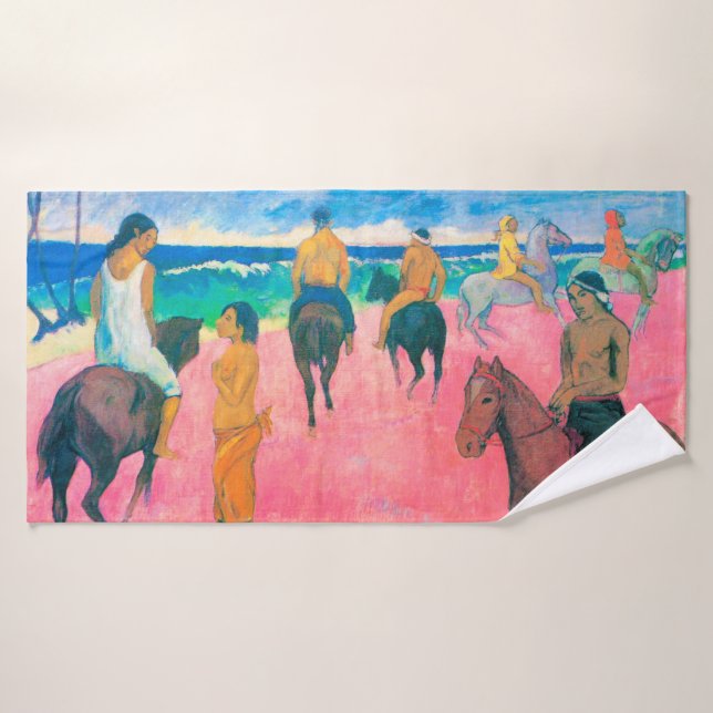 Riders on the Beach, Gauguin Bath Towel (Bath Towel)