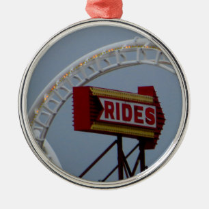 Rides and Roller Coaster Metal Ornament