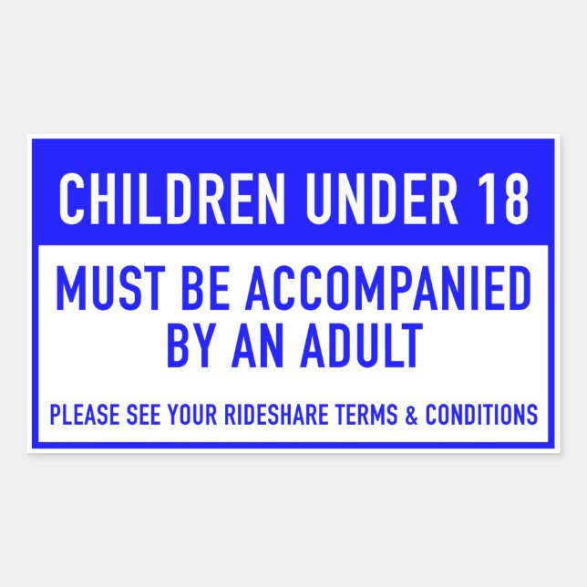 Rideshare Minor Window Sticker (Front)