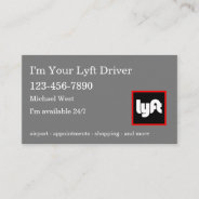 Rideshare Taxi Driver Modern B Business Card at Zazzle