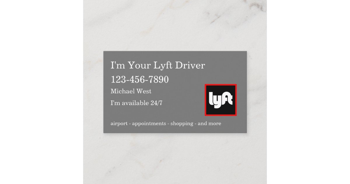 Rideshare Taxi Driver Modern B Business Card | Zazzle