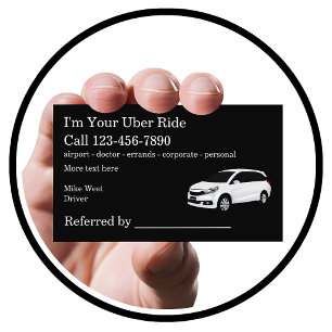 Rideshare Taxi Driver Referral Business Card