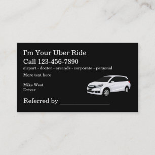 Rideshare Taxi Driver Referral Business Card