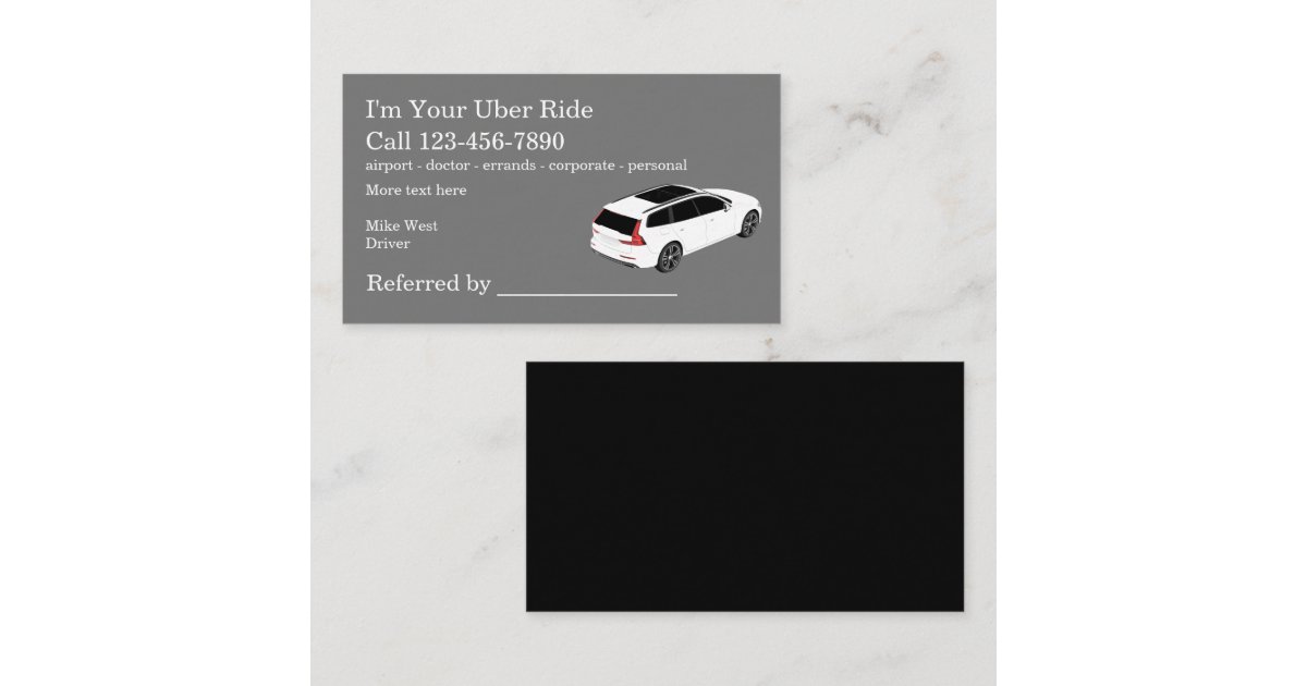Rideshare Taxi Driver Referral Business Template Business Card Zazzle