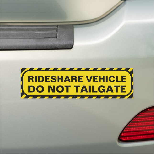 Rideshare Vehicle Caution Yellow Car Magnet (In Situ)