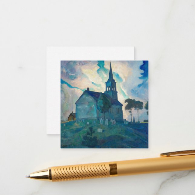 Ridge Church by Newell Convers Wyeth Enclosure Card (Front/Back In Situ)