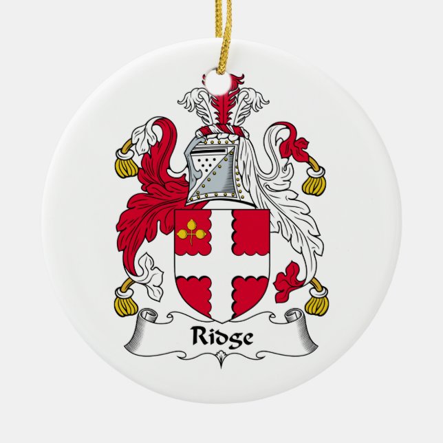 Ridge Family Crest Ceramic Ornament (Front)