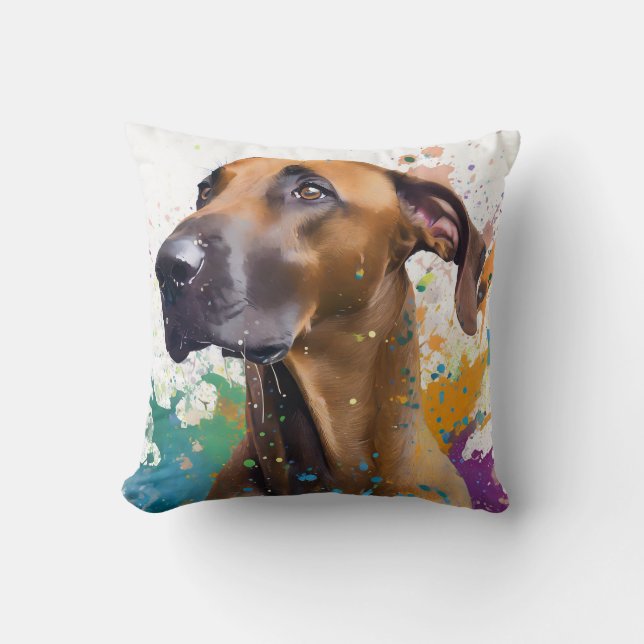 Ridgeback Dog Throw Pillow (Front)