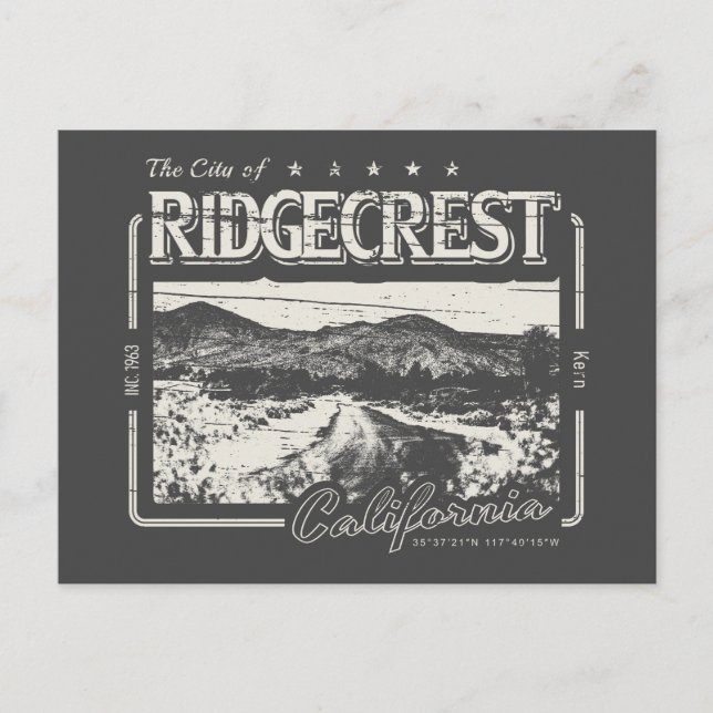 RIDGECREST KERN CALIFORNIA VINTAGE POSTCARD (Front)