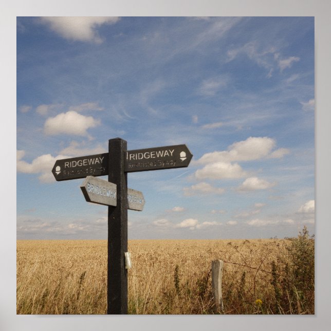 Ridgeway Path Sign Poster (Front)