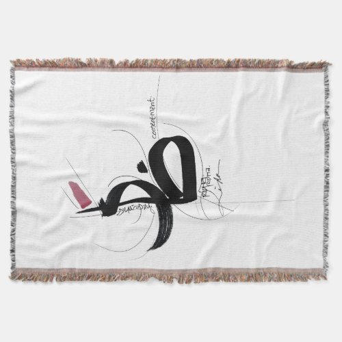 RIDHA (Acceptance) Japandi Minimalist Art Throw Blanket