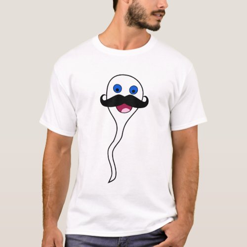 Ridiculously Happy Sperm With Mustache T_Shirt