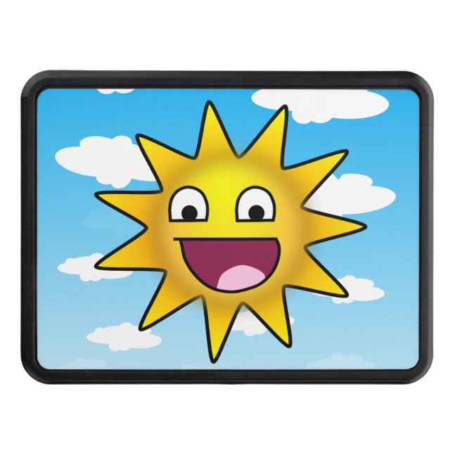 Ridiculously Happy Sun Trailer Hitch Cover (Front)