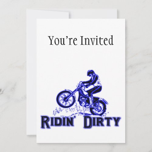 Ridin Dirty Dirt Bike Rider Invitation