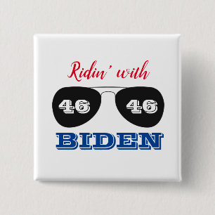 Ridin' with Biden 46 Aviator Sunglasses Button