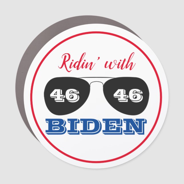 Ridin' with Biden 46 Aviator Sunglasses Car Magnet (Front)