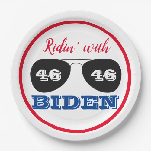 Ridin with Biden 46 Aviator Sunglasses Paper Plates