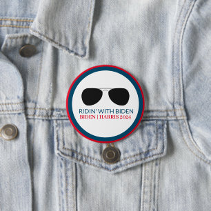 Ridin' with Biden Aviator Glasses 2024 Button