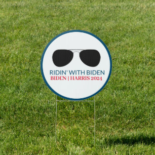 Ridin' with Biden Aviator Glasses 2024 Sign